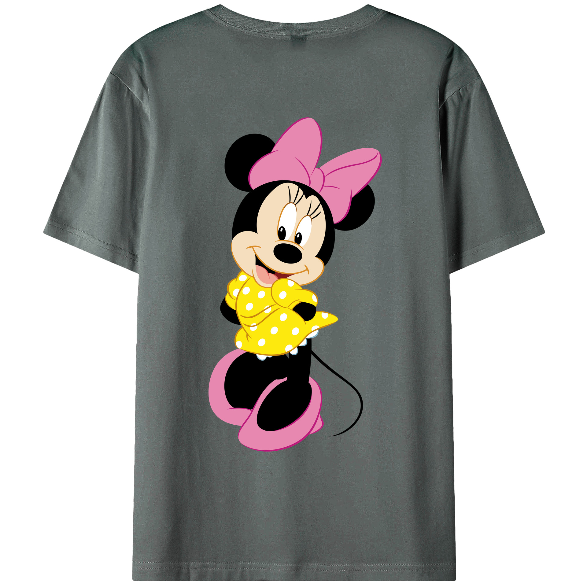 ミッキーマウス Mickey Mouse 綿100％ メンズ半袖Tシャツ（バックプリント） 通気性